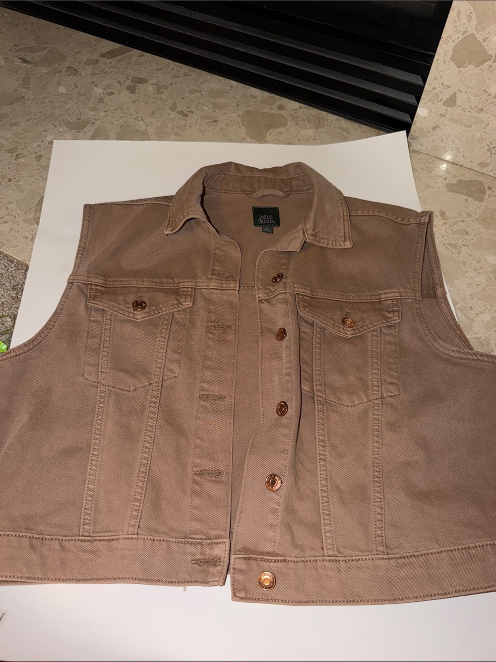 wild fable Taupe Button-Front Utility Vest